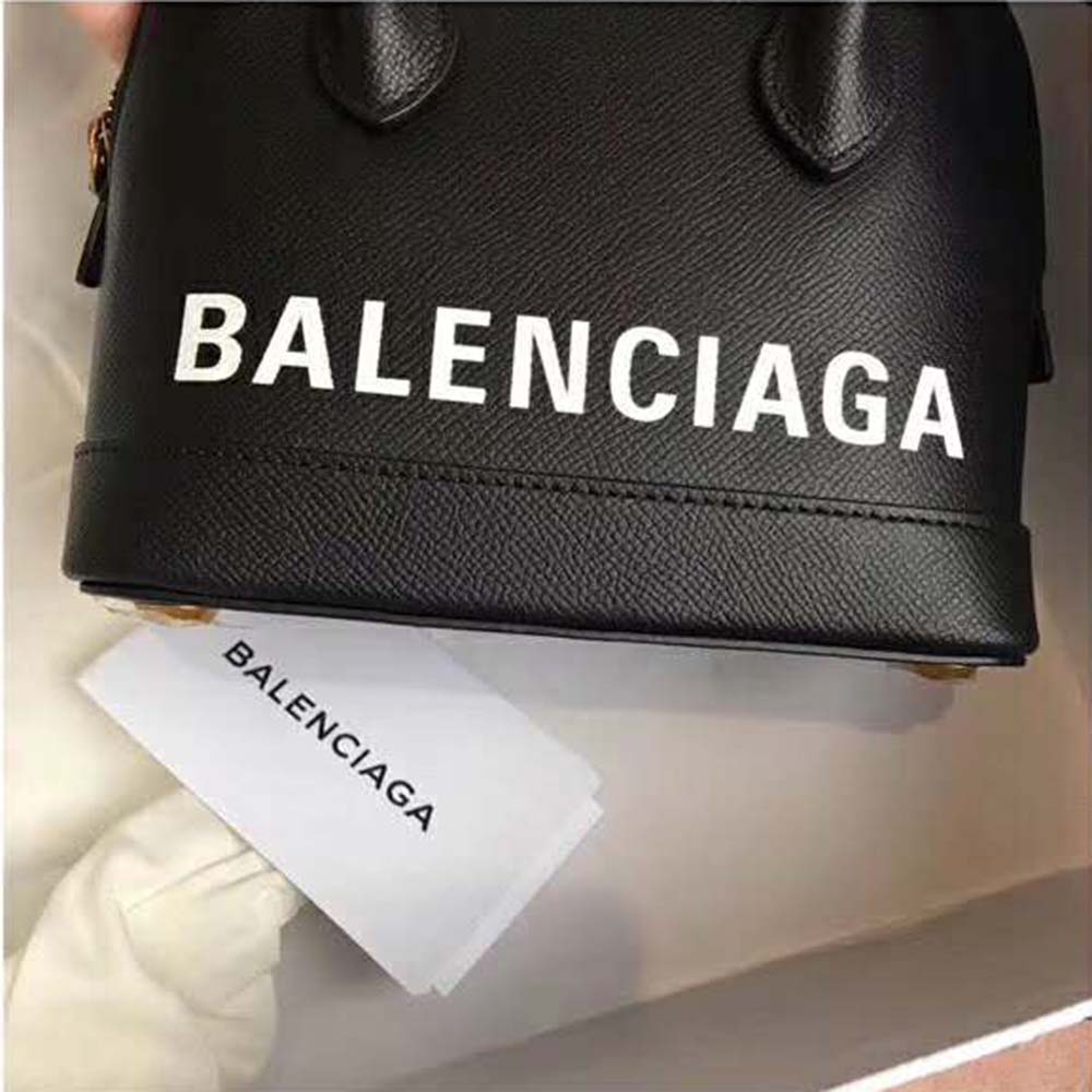 Balenciaga Women Ville Top Handle XXS Small Graffiti Calfskin-Black - image 8