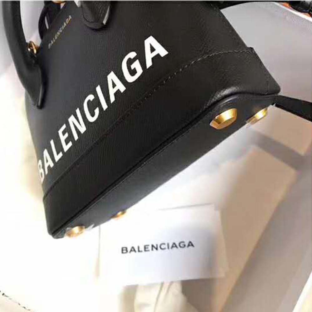 Balenciaga Women Ville Top Handle XXS Small Graffiti Calfskin-Black - image 9
