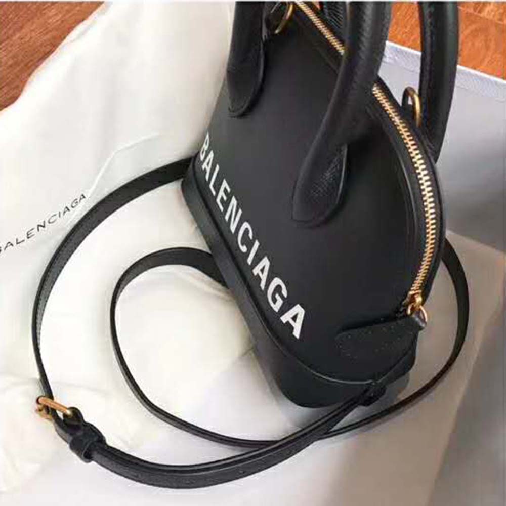 Balenciaga Women Ville Top Handle XXS Small Graffiti Calfskin-Black - image 7