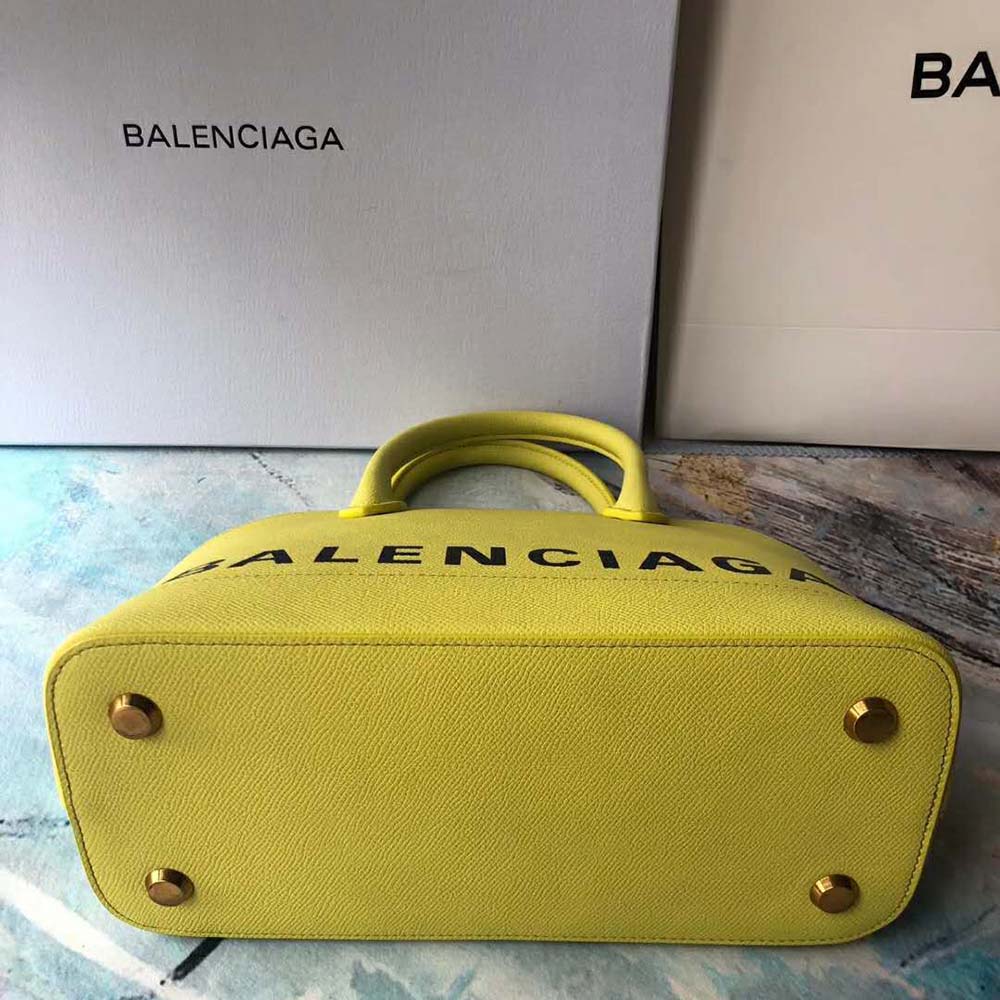 Balenciaga Women Ville Top Handle XXS Small Graffiti Calfskin-Yellow - image 5