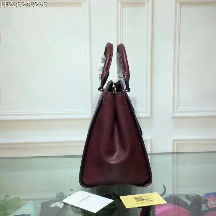 Burberry Medium Buckle Tote in Grainy Leather-Maroon - image 4