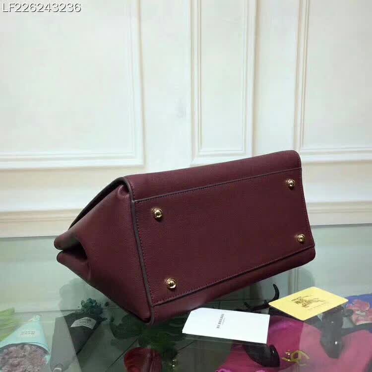 Burberry Medium Buckle Tote in Grainy Leather-Maroon - image 5