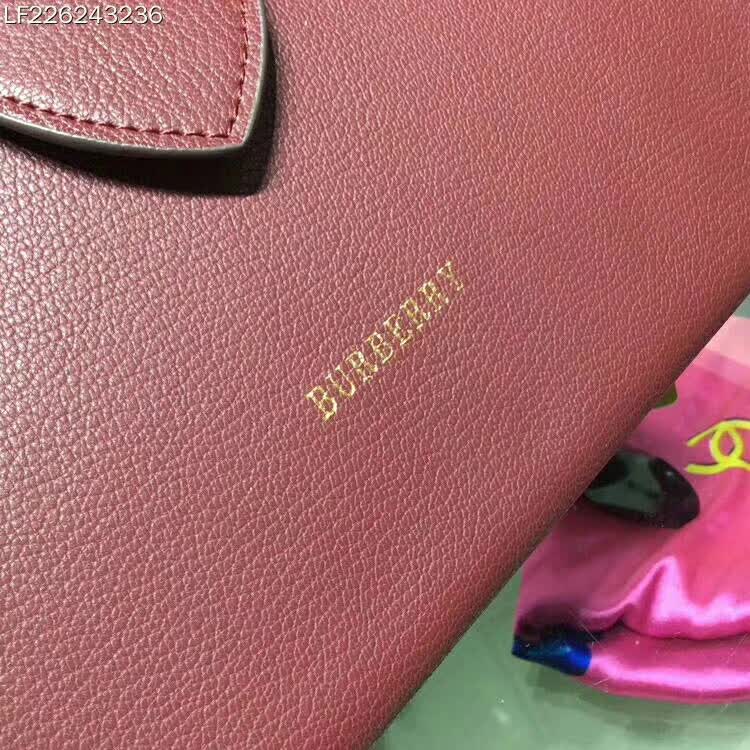 Burberry Medium Buckle Tote in Grainy Leather-Maroon - image 9