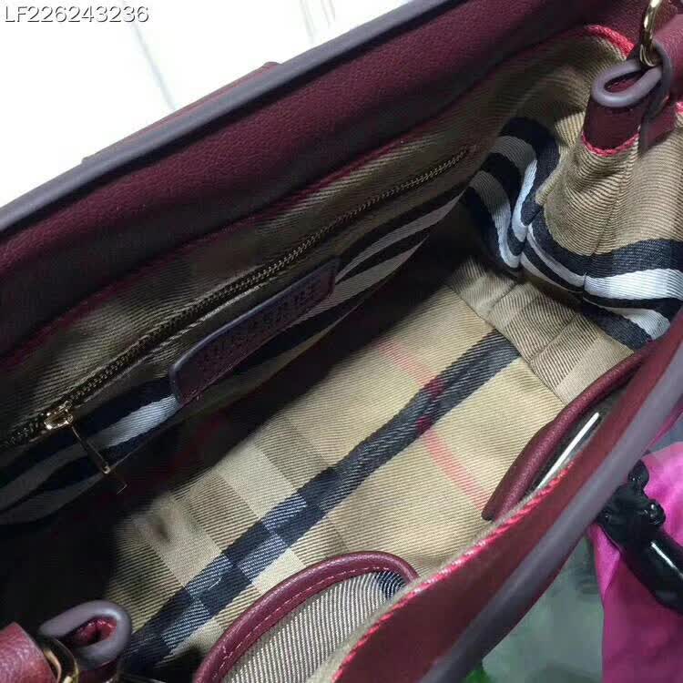 Burberry Medium Buckle Tote in Grainy Leather-Maroon - image 7