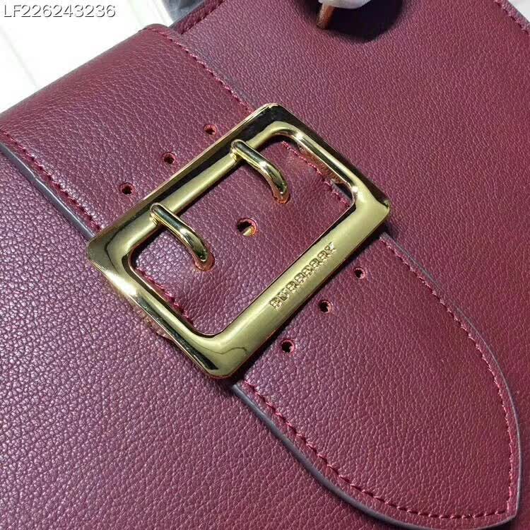 Burberry Medium Buckle Tote in Grainy Leather-Maroon - image 6