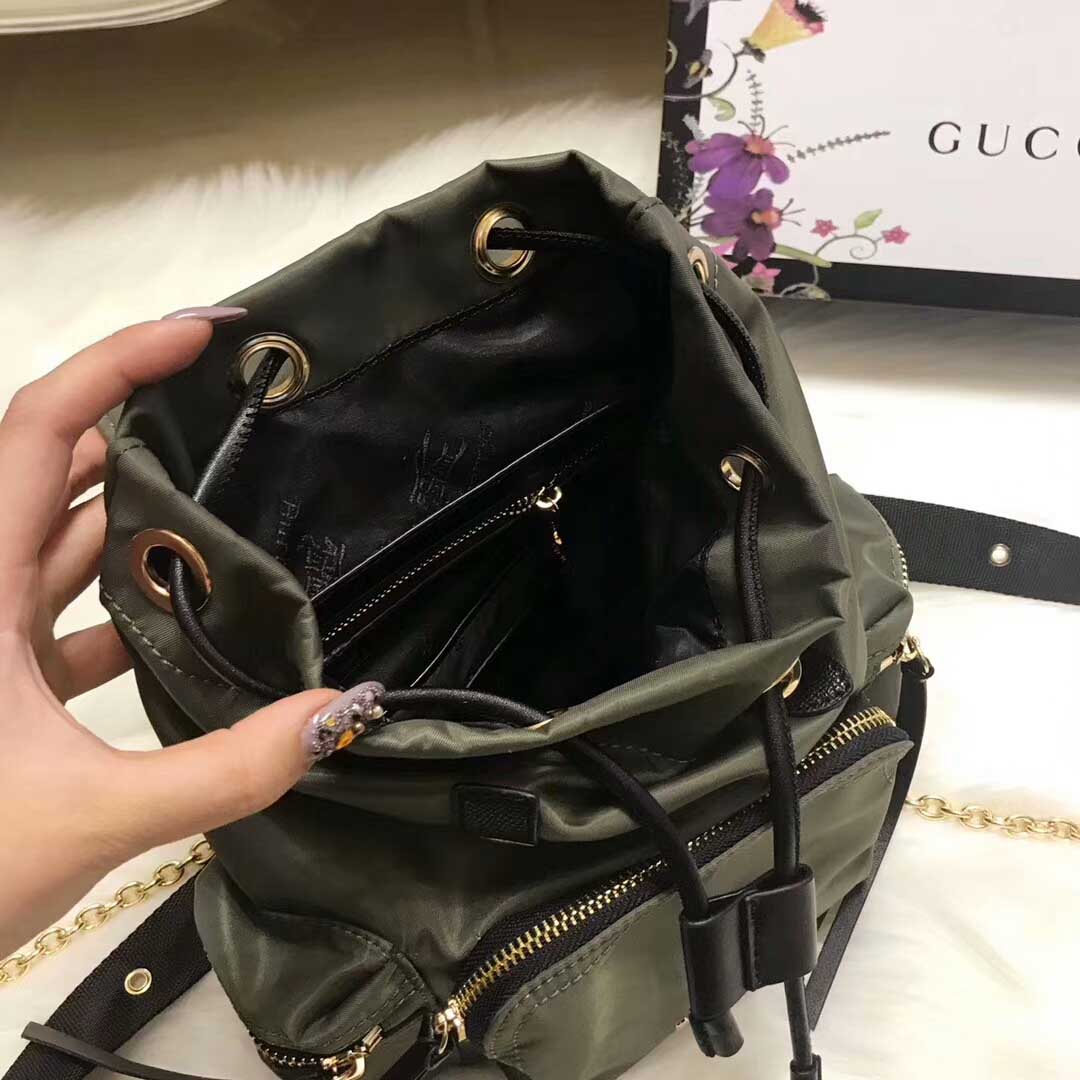 Burberry Medium Rucksack in Technical Nylon and Leather-Dark Green - image 7