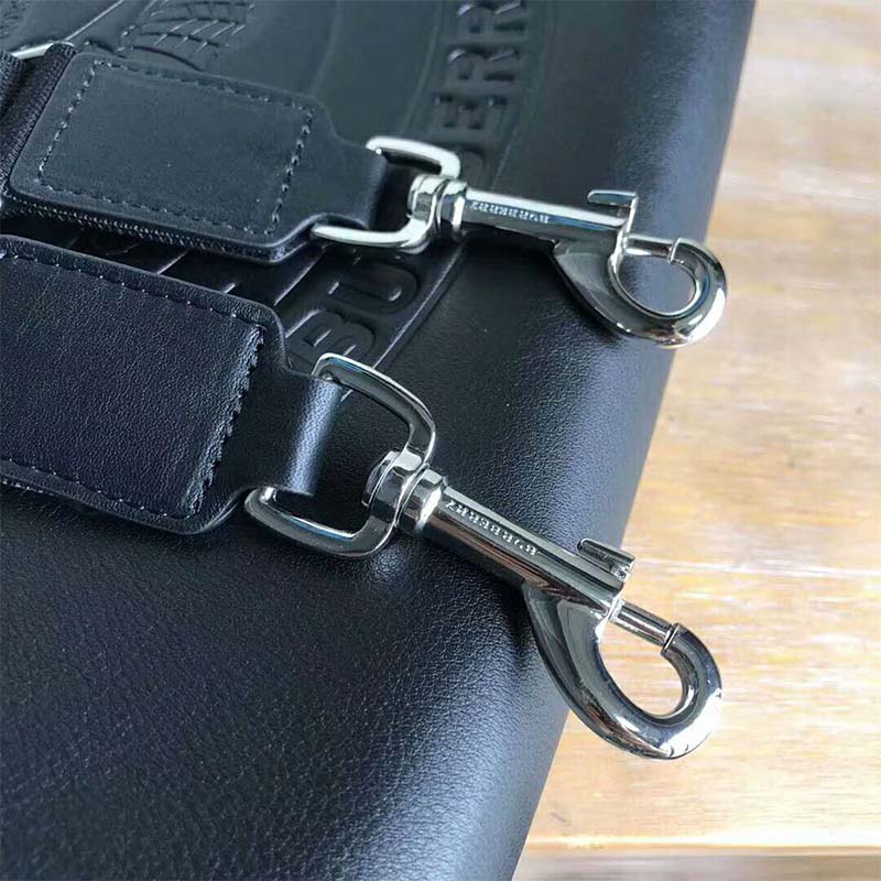 Burberry Men Embossed Crest Leather Briefcase-Black - image 7