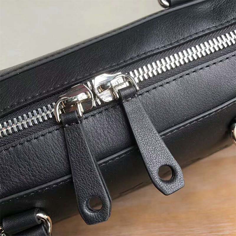 Burberry Men Embossed Crest Leather Briefcase-Black - image 8