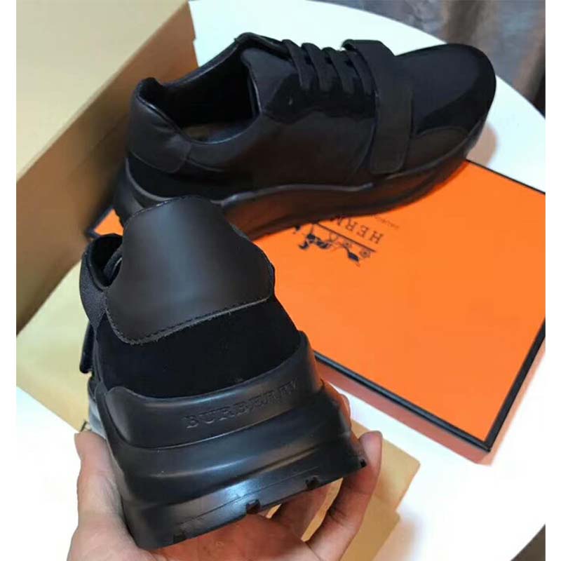 Burberry Men Suede Neoprene and Leather Sneakers-Black - image 7