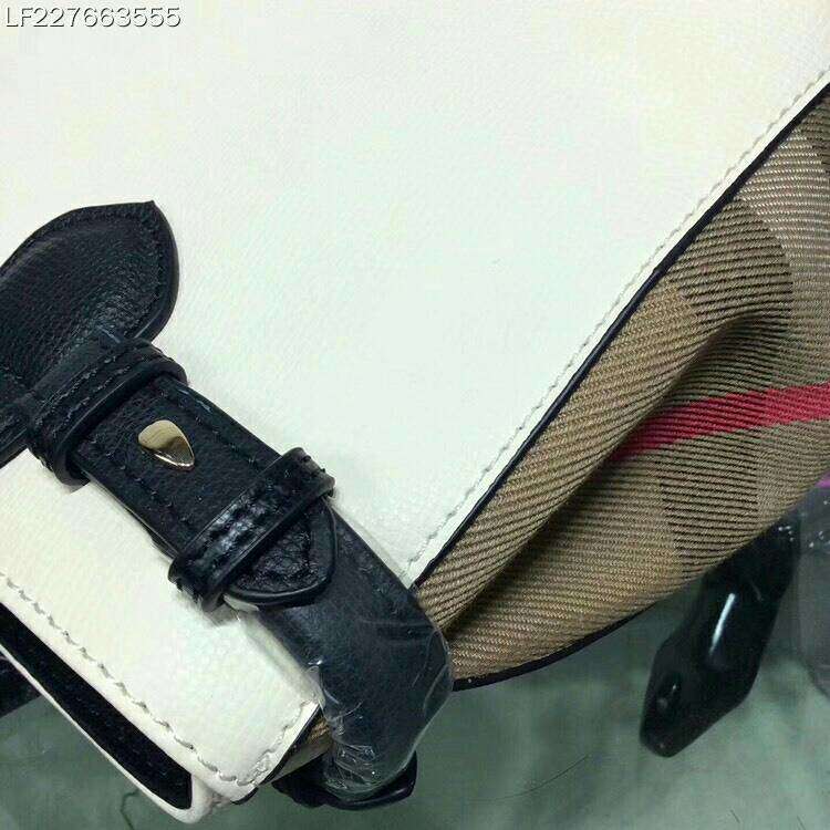 Burberry Small Banner Bag in Leather and House Check-White - image 7