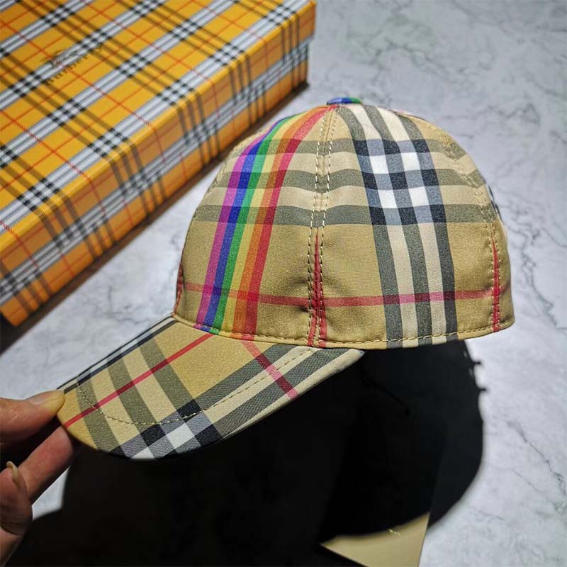 Burberry Unisex Rainbow Vintage Check Baseball Cap - image 4
