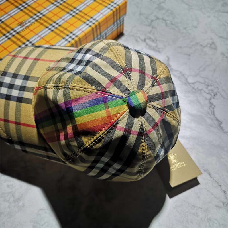 Burberry Unisex Rainbow Vintage Check Baseball Cap - image 5