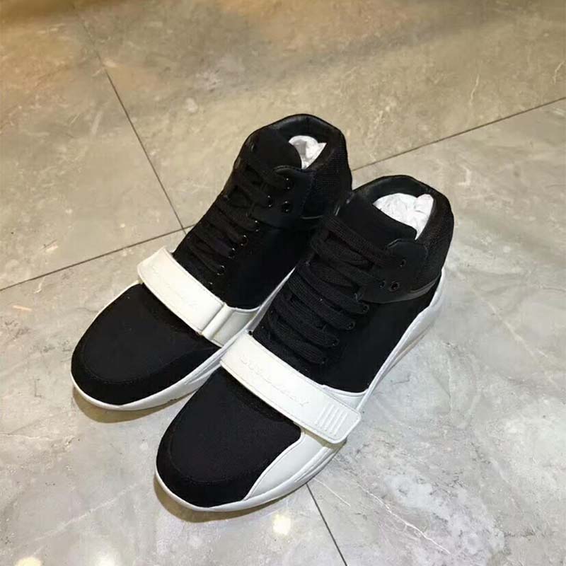 Burberry Unisex Shoes Suede and Neoprene High-Top Sneakers-Black - image 4