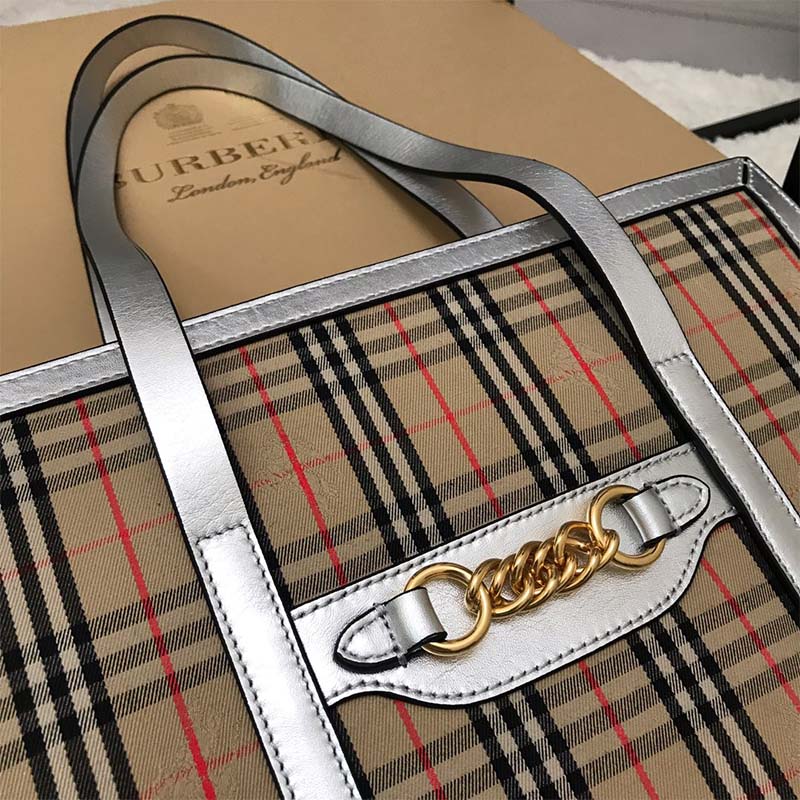 Burberry Unisex The Small 1983 Check Link Tote Bag - image 9