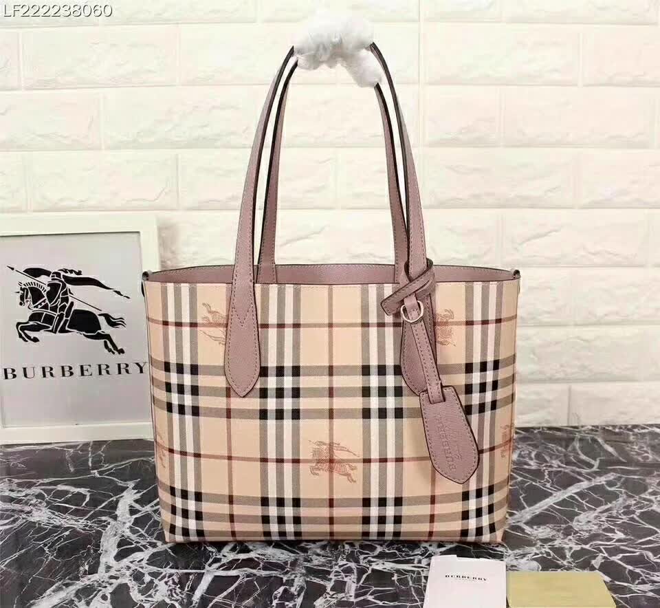Burberry Women Embossed Leather Tote-Pink - image 6