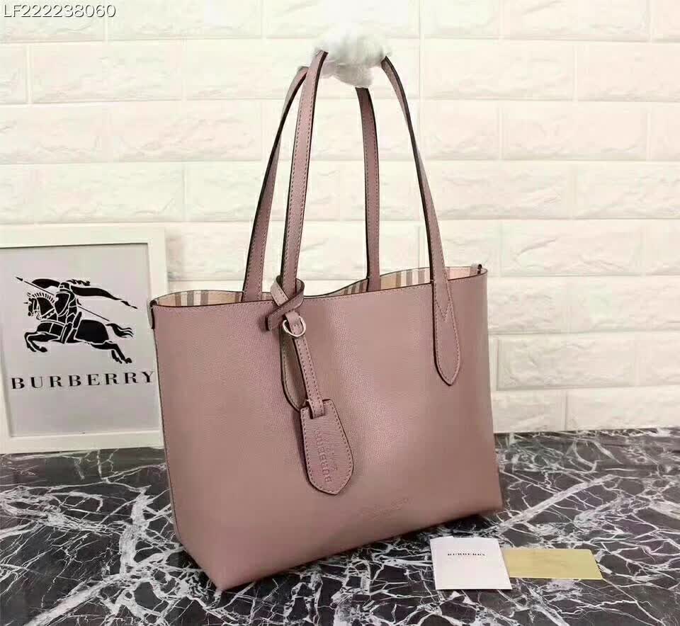Burberry Women Embossed Leather Tote-Pink - image 4