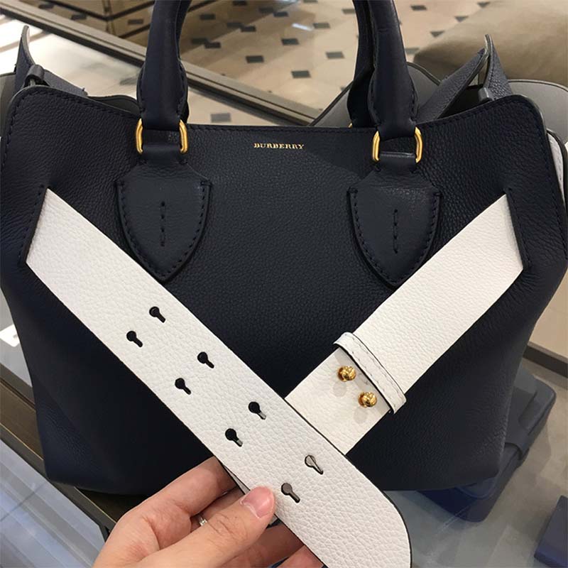 Burberry Women Large Leather Belt Bag-Navy - image 4