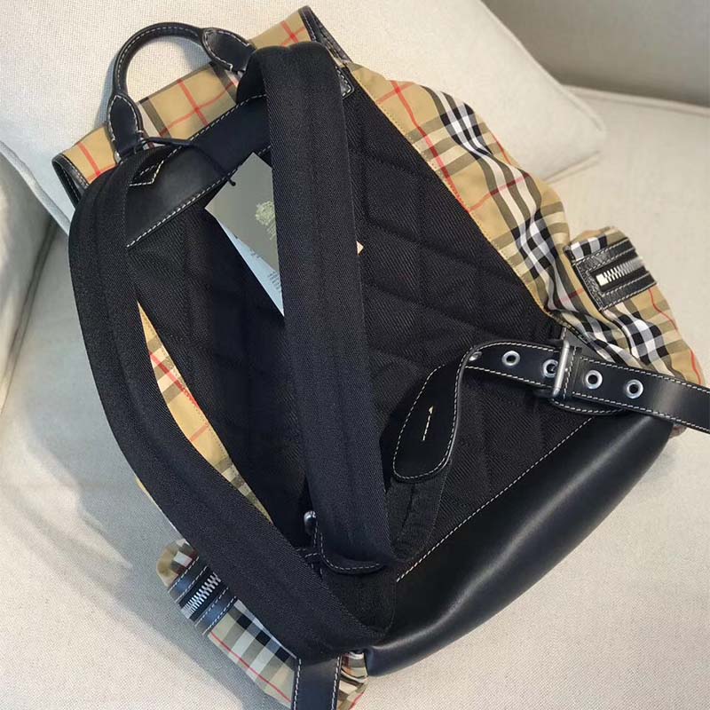 Burberry Women Medium Rucksack in Vintage Check Cotton Canvas-Sandy - image 4