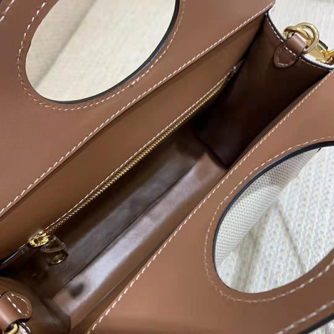 Burberry Women Mini Two-Tone Canvas and Leather Pocket-Beige - image 8