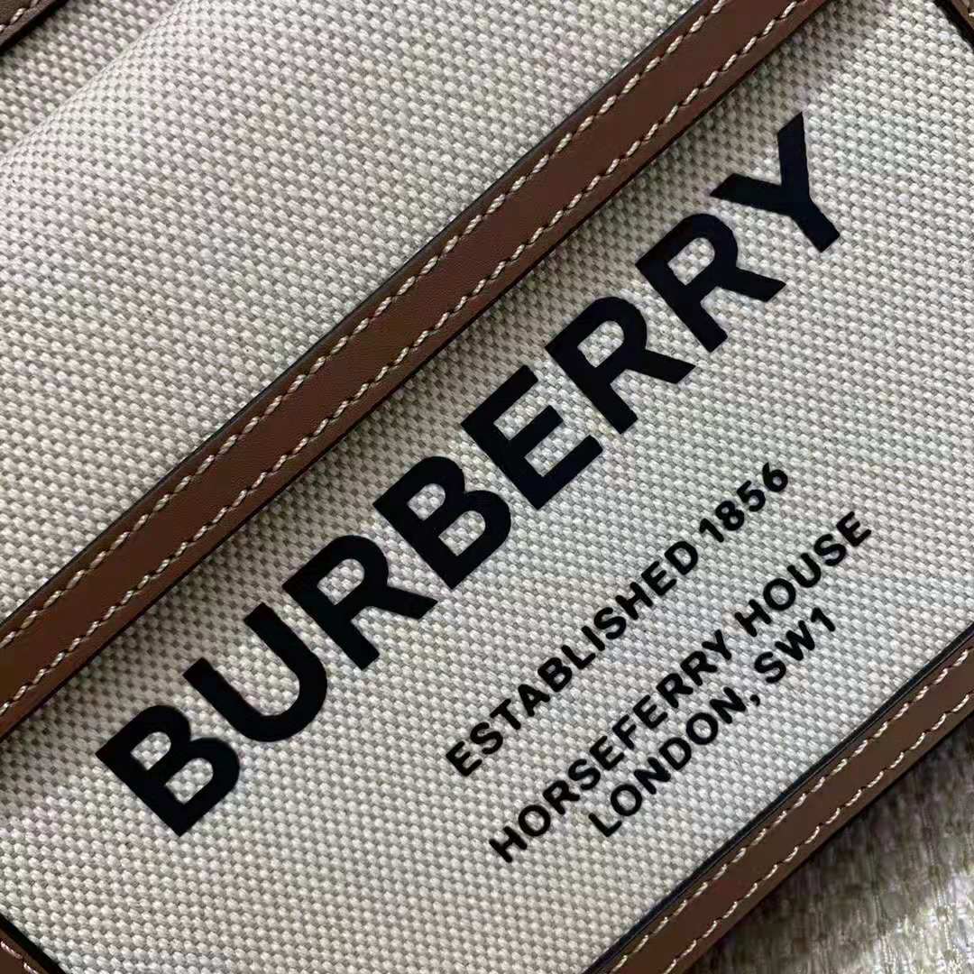 Burberry Women Mini Two-Tone Canvas and Leather Pocket-Beige - image 7