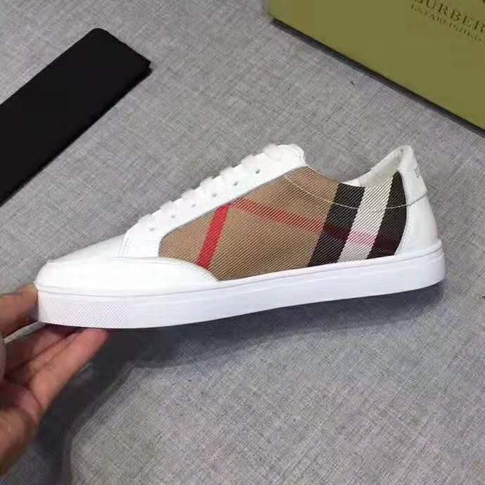 Burberry Women Shoes Check Detail Leather Sneakers-White - image 6