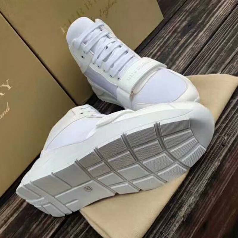 Burberry Women Shoes Suede and Neoprene High-top Sneakers-White - image 7