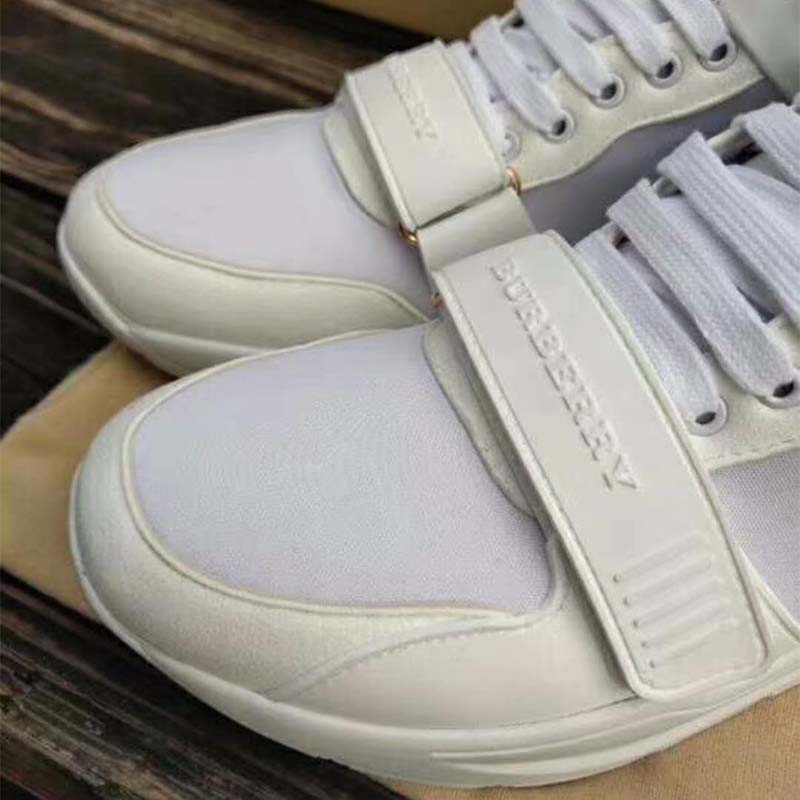 Burberry Women Shoes Suede and Neoprene High-top Sneakers-White - image 8