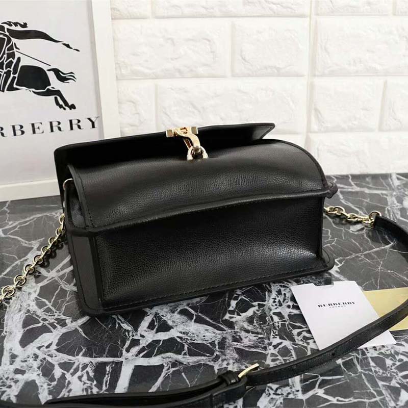 Burberry Women Small Leather Crossbody Bag-Black - image 5