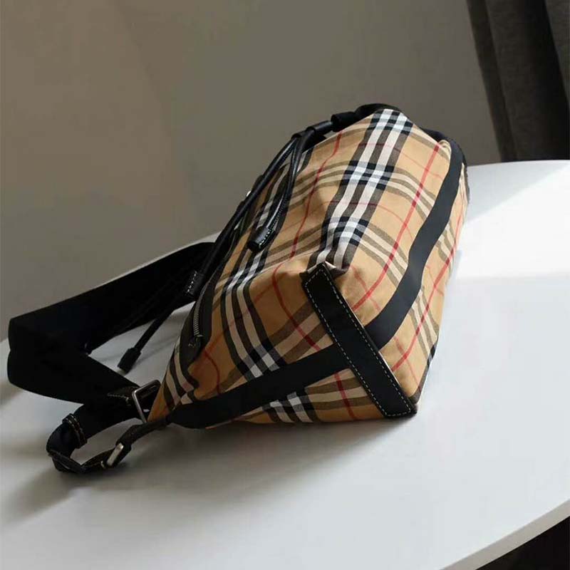 Burberry Women Small Vintage Check Cotton Duffle Bag - image 4