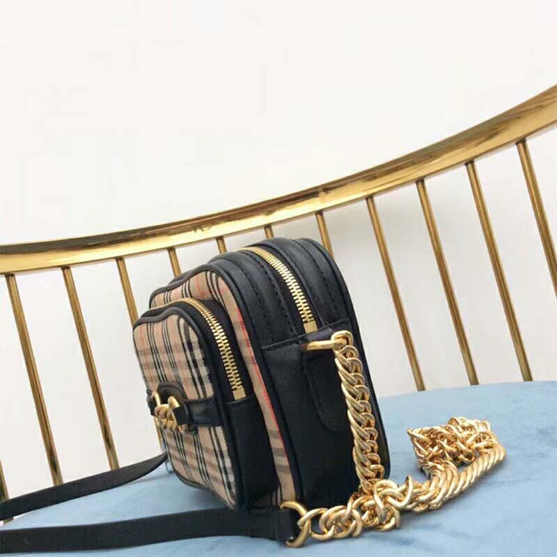 Burberry Women The 1983 Check Link Camera Bag-Black - image 5