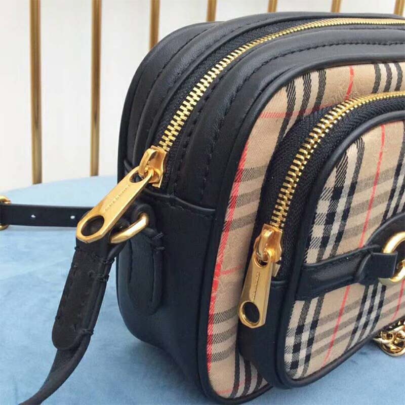 Burberry Women The 1983 Check Link Camera Bag-Black - image 8