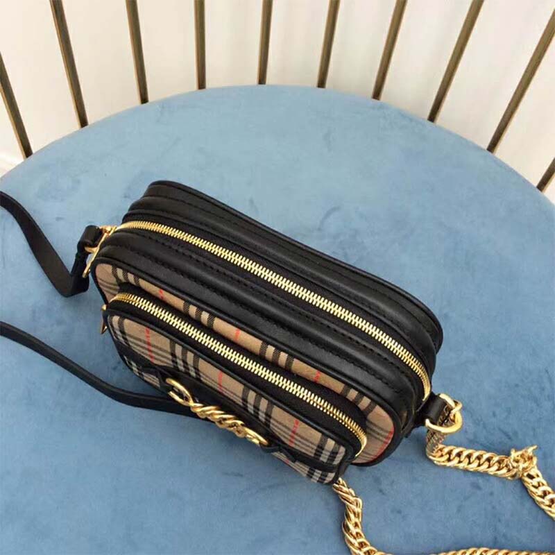 Burberry Women The 1983 Check Link Camera Bag-Black - image 4
