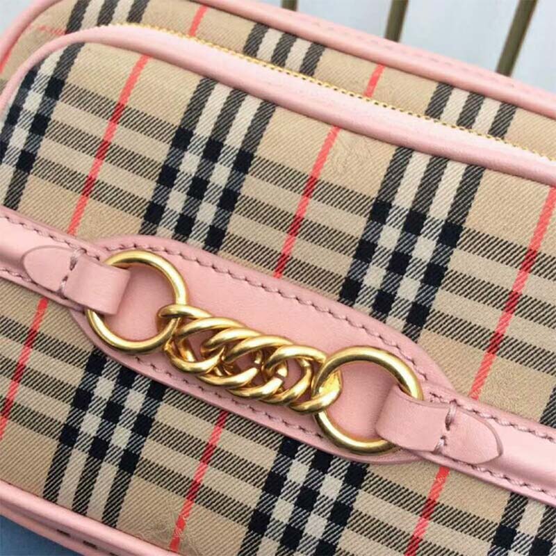 Burberry Women The 1983 Check Link Camera Bag-Pink - image 5