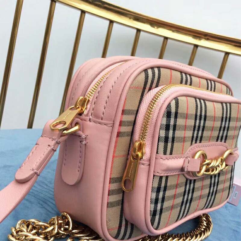 Burberry Women The 1983 Check Link Camera Bag-Pink - image 6