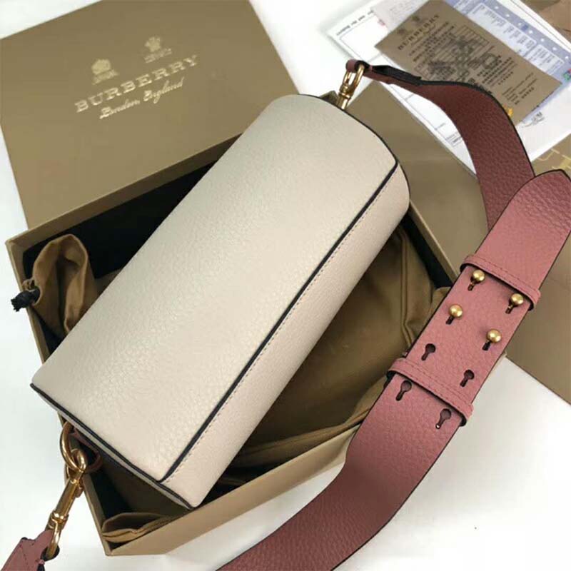 Burberry Women The Leather Barrel Bag-White - image 4