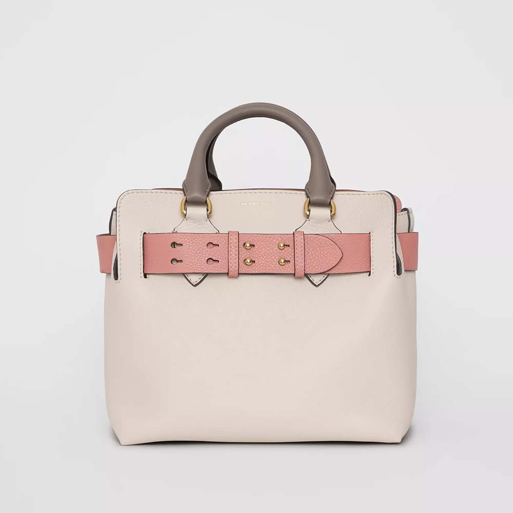 Front view of Burberry Women The Small Tri-Tone Leather Belt Bag-Pink