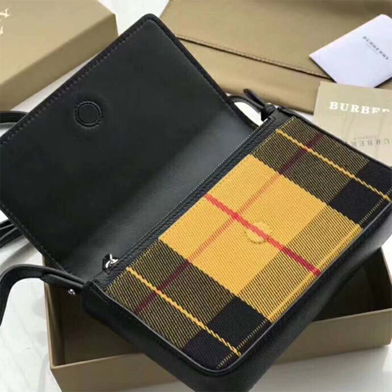 Burberry Women Vintage Check and Leather Wallet with Detachable Strap - image 5