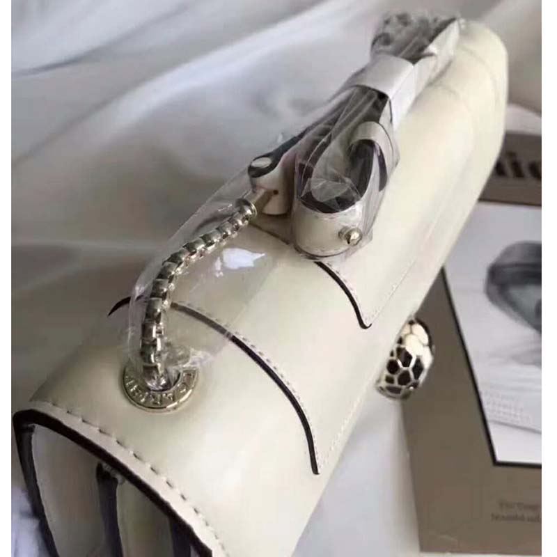 Bvlgari Serpenti Forever Medium Flap Cover Chain Bag Calfskin-White - image 8