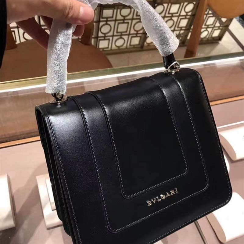 Bvlgari Serpenti Forever Medium Flap Cover Handle Bag Calfskin-Black - image 6