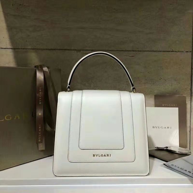 Bvlgari Serpenti Forever Medium Flap Cover Handle Bag Calfskin-White - image 5