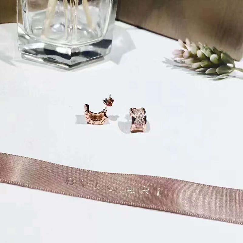 Side angle showing push-back closure of Bvlgari Women B.zero1 Earrings