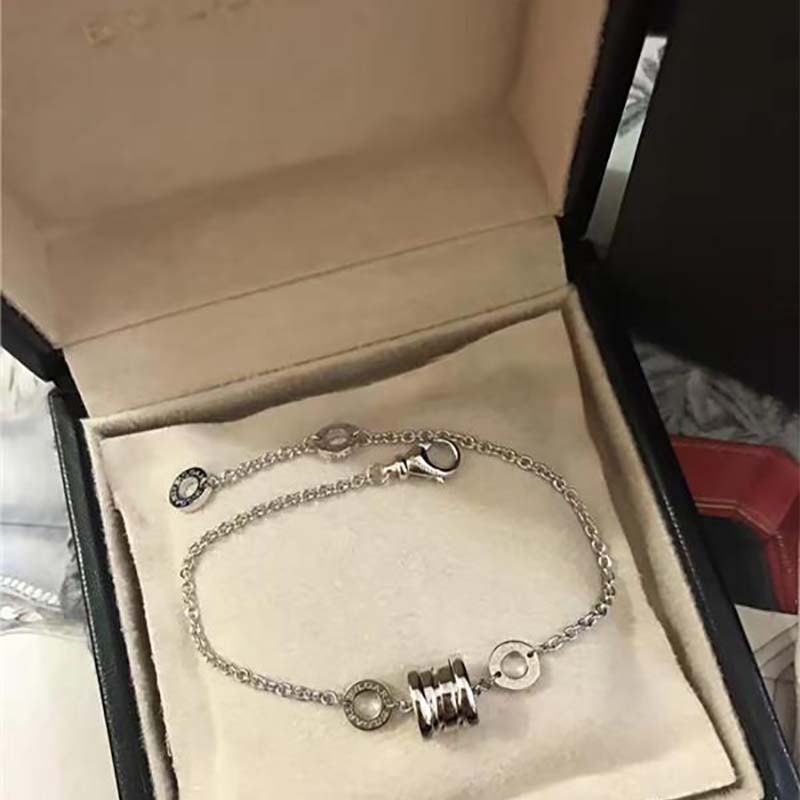 Side angle showing flexibility of Bvlgari Women B.zero1 Soft Bracelet