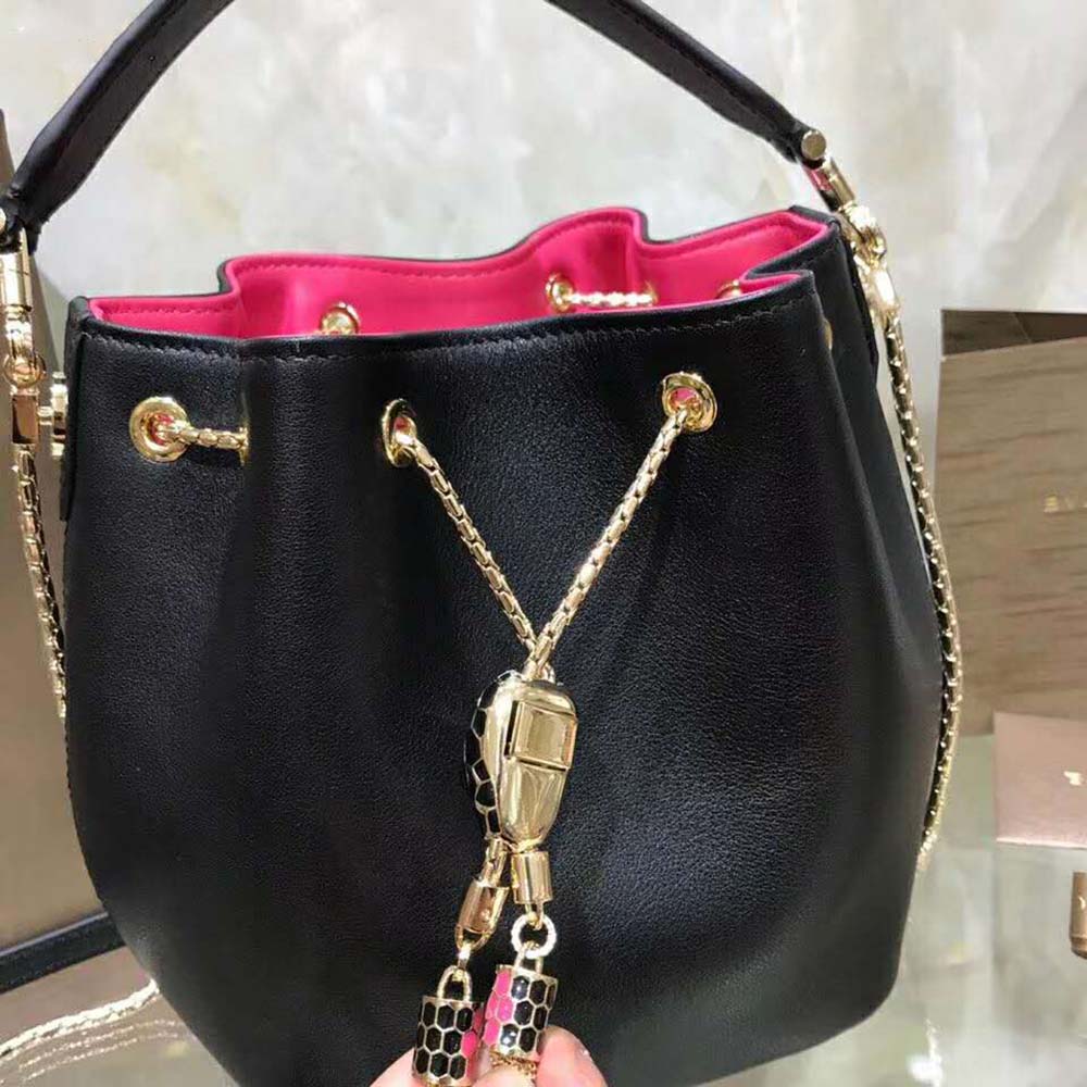Bvlgari Women Bucket Serpenti Forever in Black Smooth Calf Leather - image 5