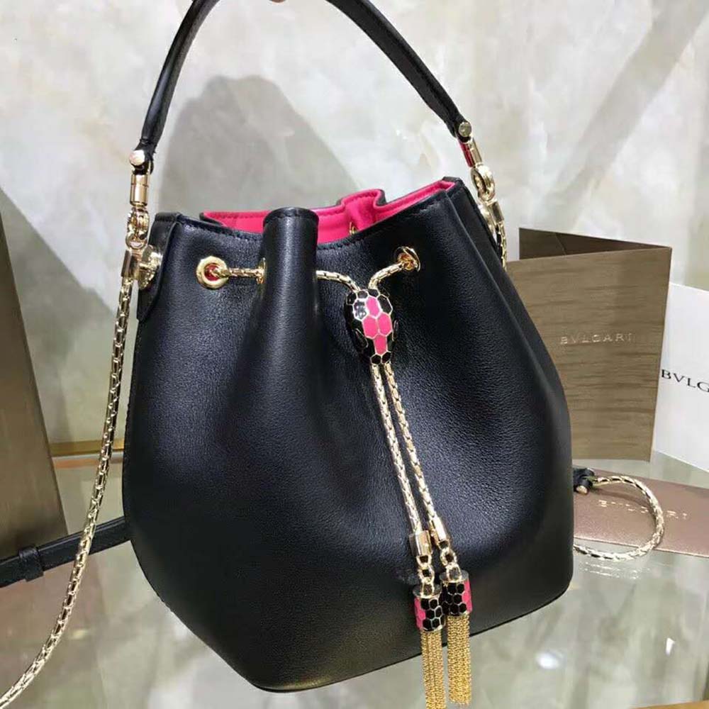 Bvlgari Women Bucket Serpenti Forever in Black Smooth Calf Leather - image 4