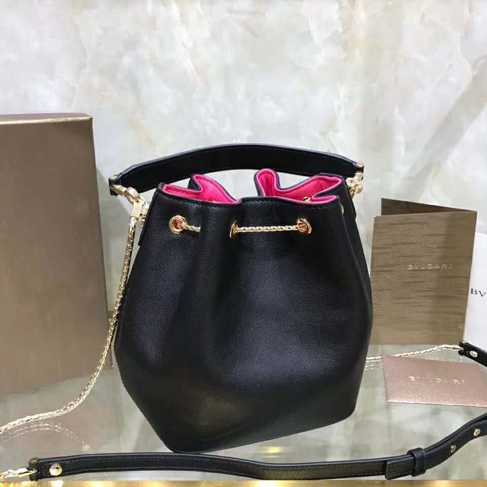 Bvlgari Women Bucket Serpenti Forever in Black Smooth Calf Leather - image 7