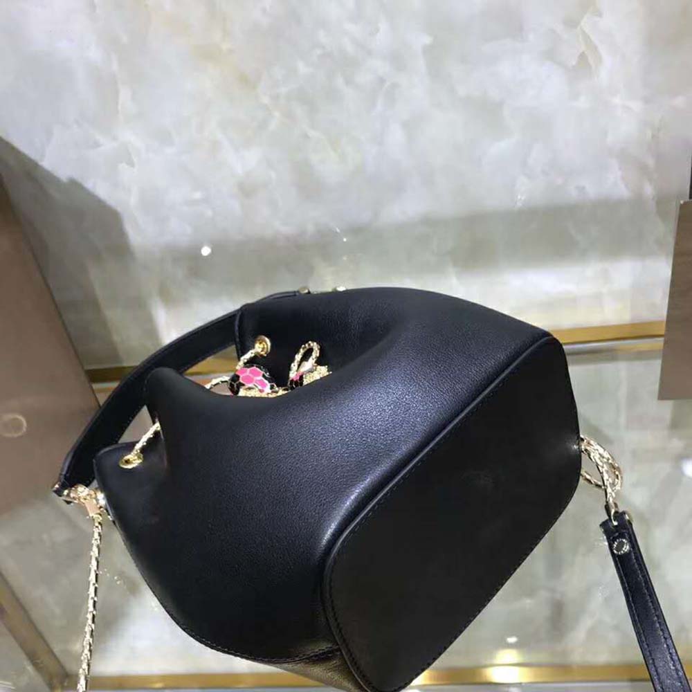 Bvlgari Women Bucket Serpenti Forever in Black Smooth Calf Leather - image 8