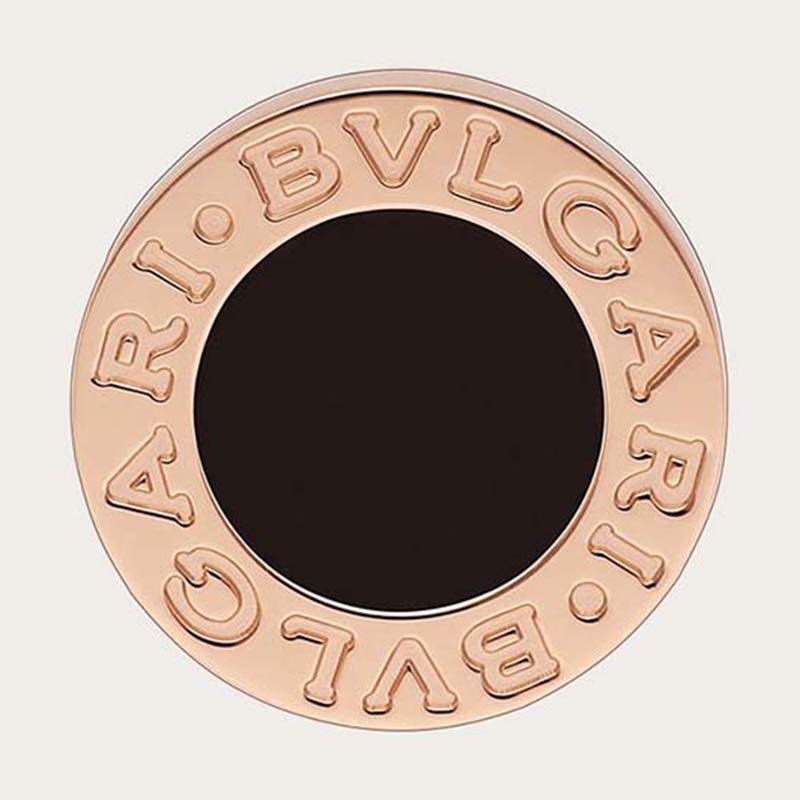 Front view of Bvlgari Women Bvlgari 18 KT Rose Gold Single Stud Earring Onyx