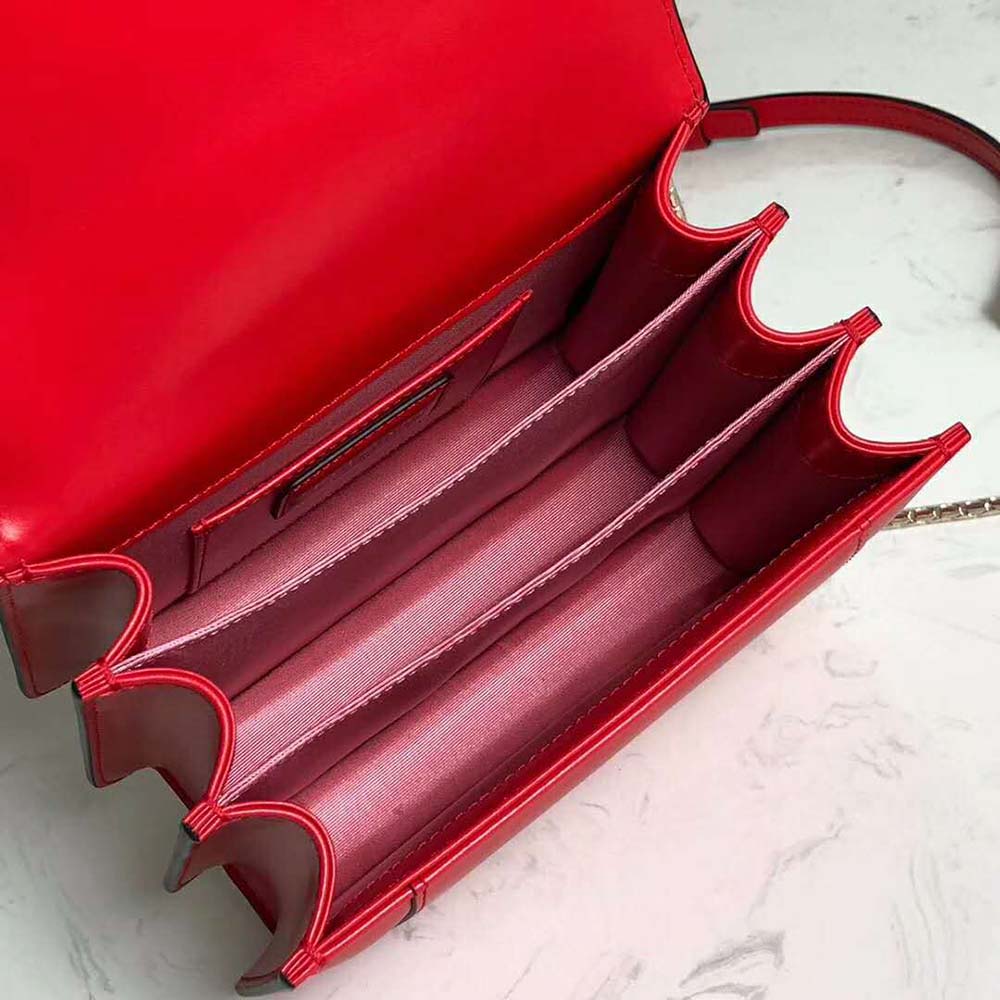 Bvlgari Serpenti Forever Medium Flap Cover Handle Bag Calfskin-Red - image 5