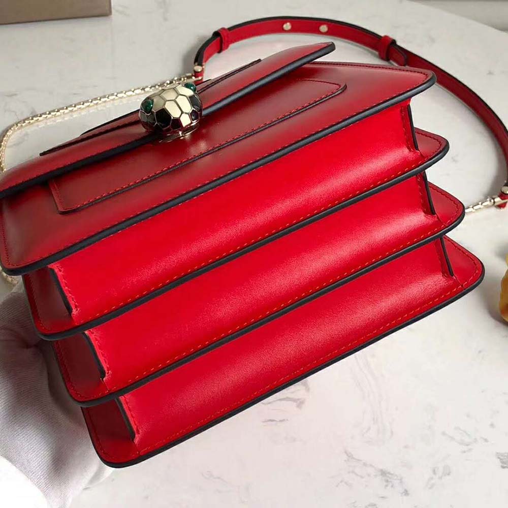 Bvlgari Women Bvlgari Women Serpenti Forever Flap Cover Bag-Red - image 5