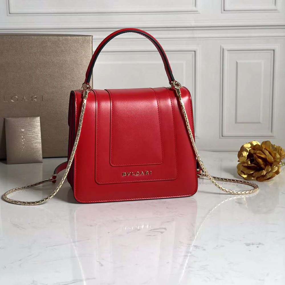Bvlgari Women Bvlgari Women Serpenti Forever Flap Cover Bag-Red - image 4